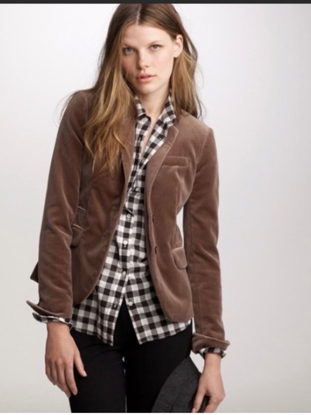 J. Crew velvet schoolboy blazer jacket brown size 2 petite